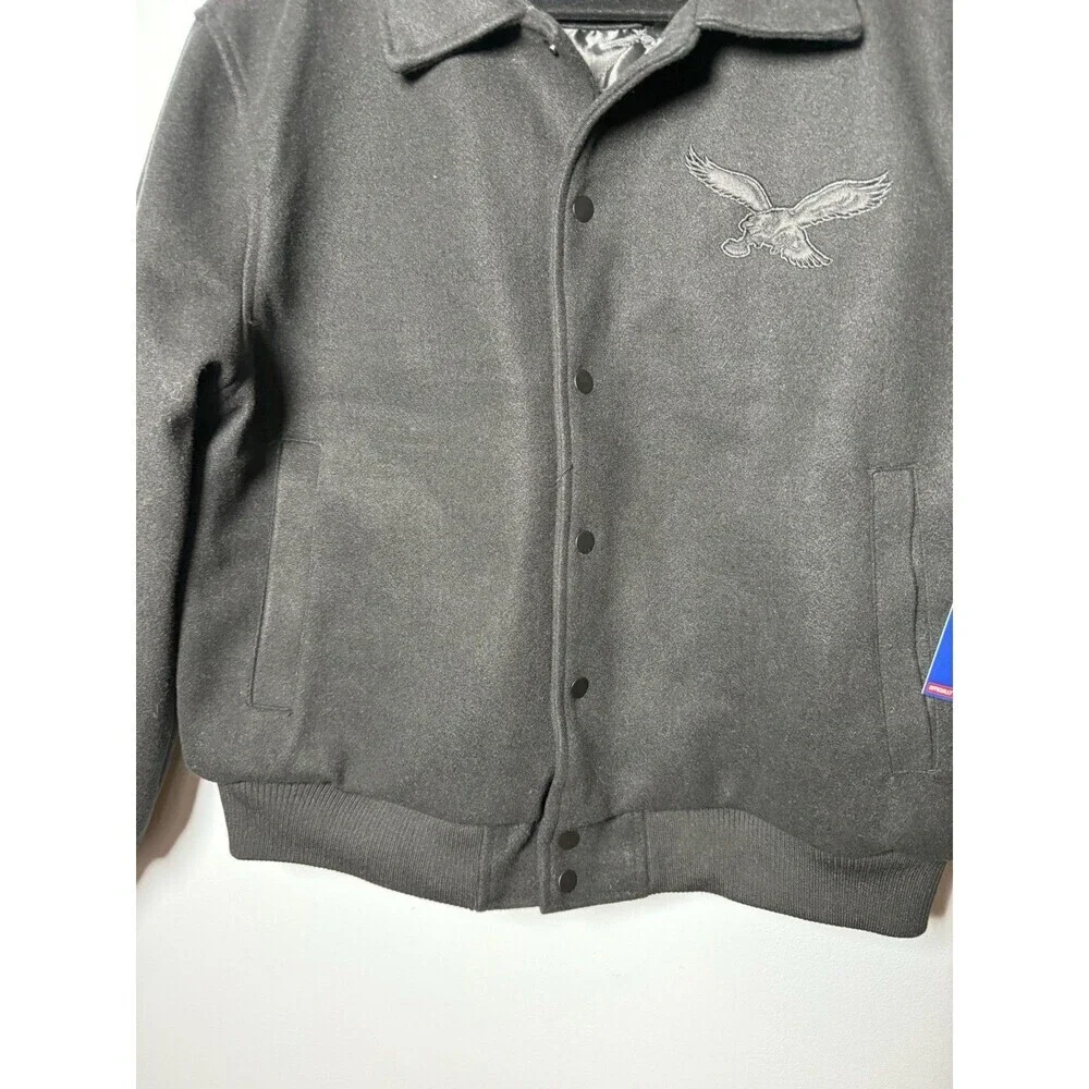 Philadelphia Eagles NFL Ultra Game Men's Triple Black Jacket Coat $160 Tag (MED)